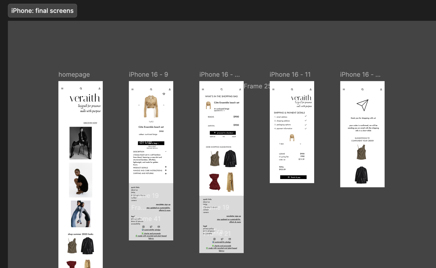 Mobile wireframes designs